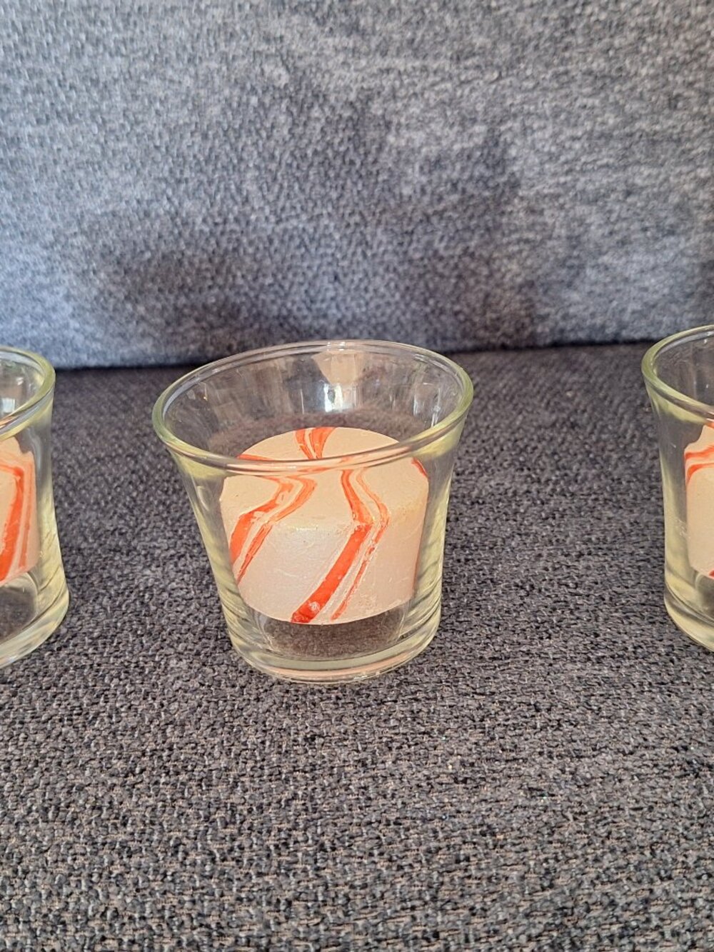Glass Votive Holders with Holiday Tea Lights Included (Set of 3)